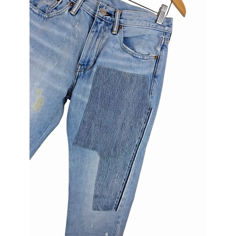 Levis 511‎ Mens Size 32x34 Medium Wash Distressed Slim Fit Denim Jeans Patchwork